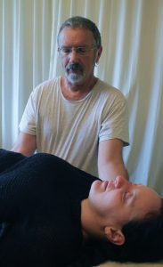 Upledger Craniosacral Therapy: working on the dural tube (spinal canal).